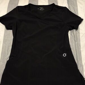 Black Women's V-Neck Scrub Top